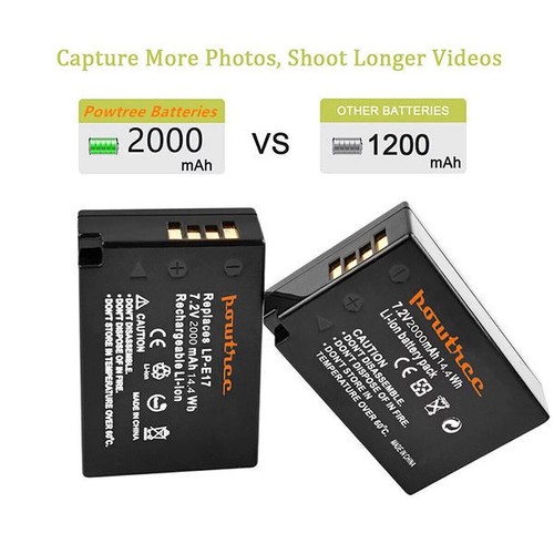 For Canon EOS LP-E17 Battery+Dual Charger R50 Rebel SL3 R8 RP R10 USA STOCK - Picture 3 of 9