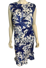 NWT Talbots Plus Petites Blue and White Floral Sleeveless Dress Size 22Wp