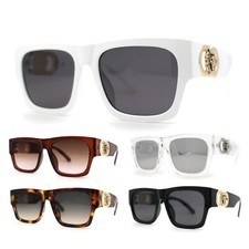 Womens Lion Emblem Thick Horn Rim Luxury Fashion Sunglasses