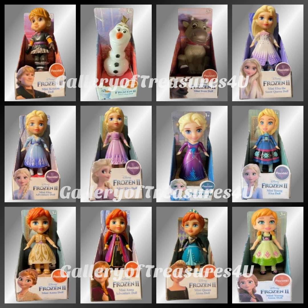 Disney Princess Frozen II 2 Mini Toddler Doll Sven Olaf Kristoff Elsa Anna Gold
