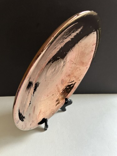 Bitossi for Crate & Barrel Decorative Bowl Copper Glaze Brown Pottery 12” - Picture 16 of 24
