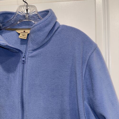 Woolrich Sweater Women's XL Blue Fleece Long Sleeve Full Zip Soft Pockets - Picture 5 of 9