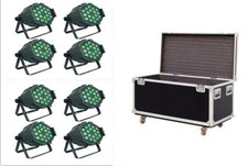 8pcs LED PAR Light 18x18W RGBWA UV 6in1 DMX512 Stage Light DJ light  case