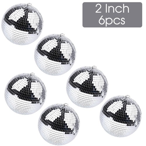 2-12inch Mirror Glass Disco Ball Hanging DJ Bands Party Bar Club Stage Lighting - Picture 18 of 18