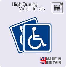 2 X Disabled Sign Disability Mobility Wheelchair Car Parking STICKER 152x152mm