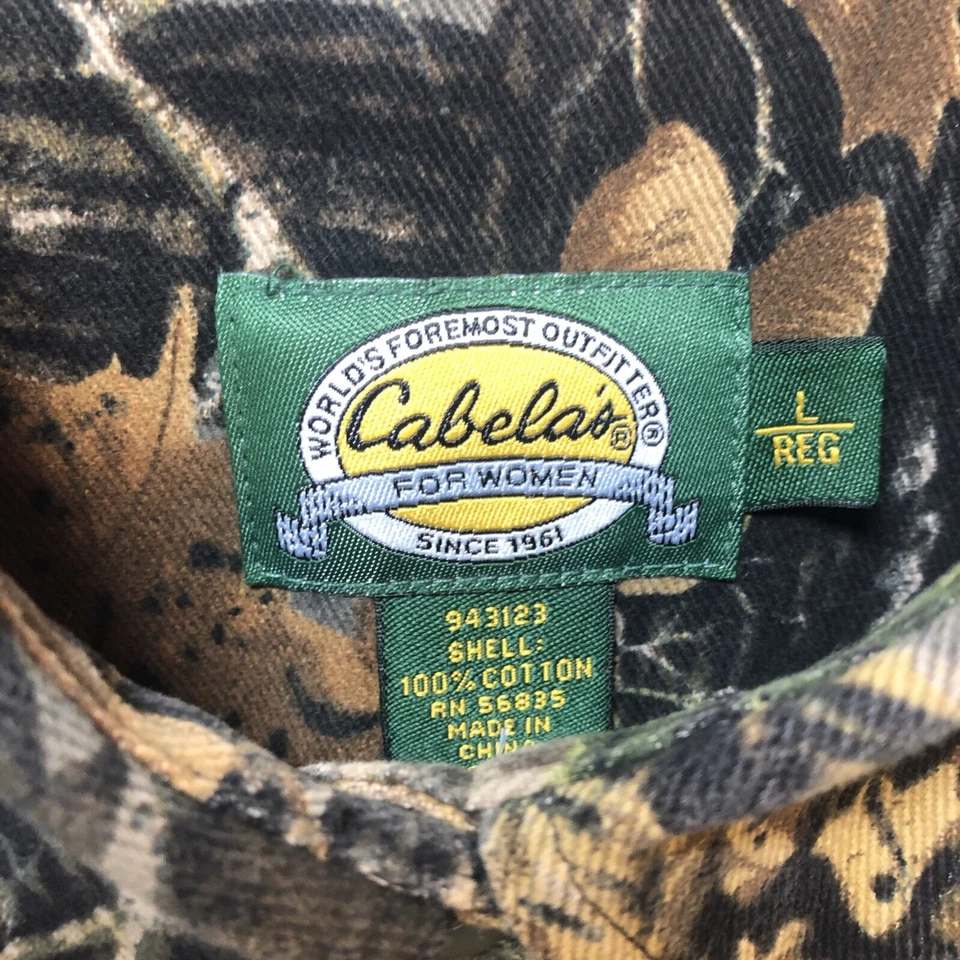 Cabelas Women’s Seclusion 3D Camouflage Heavy Duty Long Sleeve Shirt Size Large - Image 3 of 4