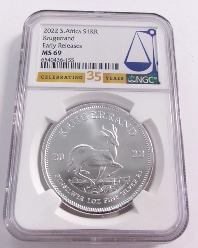 2022 South Africa Silver Kruggerand NGC MS69 Early Releases
