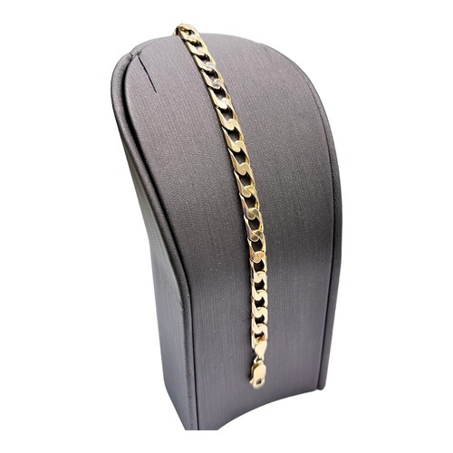 9ct 9K Yellow Gold Italian Square Curb Link Bracelet 9.70 Grams 20cm. Brand New - Picture 3 of 7