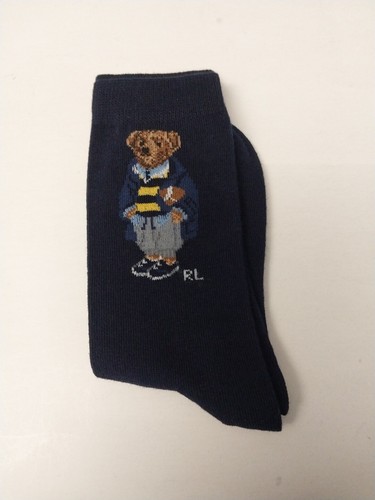 Big Boys Size 8-9.5 Ralph Lauren POLO FOOTBALL BEAR Crew Socks , Shoe Size 13-3 - Picture 5 of 5
