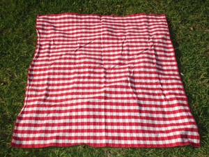 Red Plaid Gingham Check Square Throw Blanket Beach/Summer BBQ Picnic Table Cloth