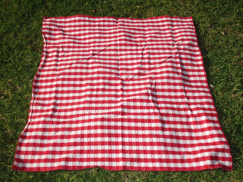 Red Plaid Gingham Check Square Throw Blanket Beach/Summer BBQ Picnic Table Cloth