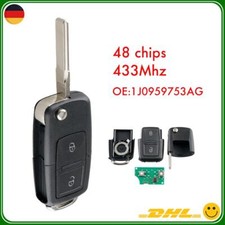 Für VW Skoda Seat Klappschlüssel ID48 Funk Chip 2 Tasten Fernbedienung 433MHz