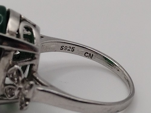BOLD Stunning Lucas LaMeth Emerald Sterling Silver Ring Size 8 - Picture 6 of 6