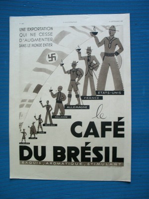 BRAZIL COFFEE PRESS ADVERTISEMENT WORLDWIDE EXPORT AD 1936