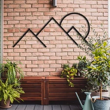 Modern Mountain Metal Wall Art, Metal Wall Art, Abstract Mountain Art