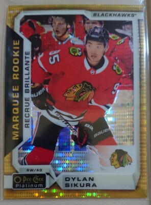 Dylan Sikura Seismic Gold Rookie /50 Chicago Blackhawks OPC Platinum 2018-19 NHL