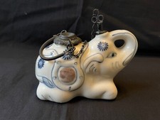 antique chinese Blue White Porcelain Elephant Incense Burner Censer