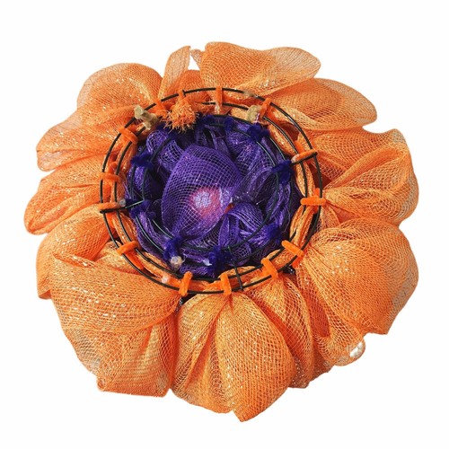 Clemson Tigers Wreath Medium Deco Foil Mesh Wall Decor Handmade Football Fan 16" - Picture 3 of 3