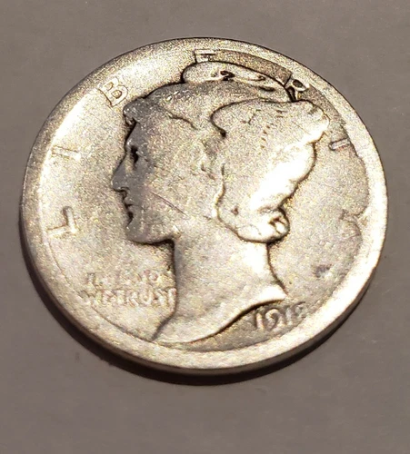 1918 - Mercury SILVER Dime - Circulated - Good