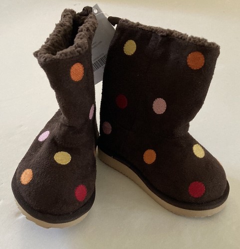 NWT Gymboree Fall For Monkeys Brown Polka Dot Boots Size 03 for 6-12 months - Picture 2 of 3