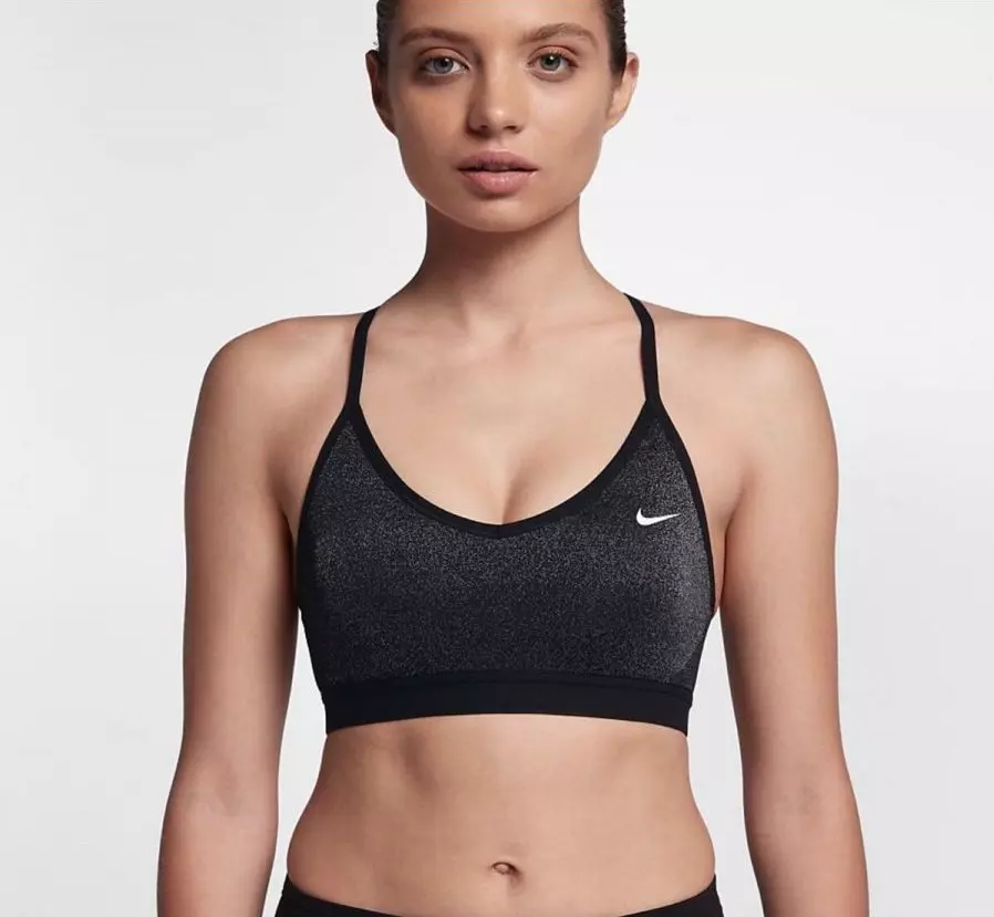 Nike Dri-Fit Women's Pro Indy Sparkle Sports Bra in Black Size SMALL *NO  PADS*