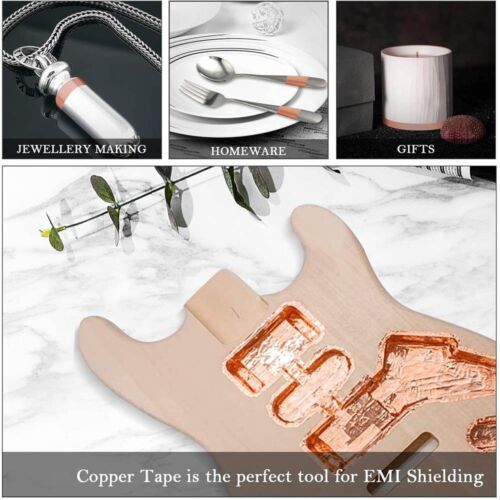 25m*50mm Copper Foil Adhesive Tape Conductive EMI Shielding Guitar Barrier Tapes - Picture 3 of 10
