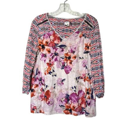Anthropologie Akemi + Kin Ayana Floral Aztec Blouse Womens M Western Boho
