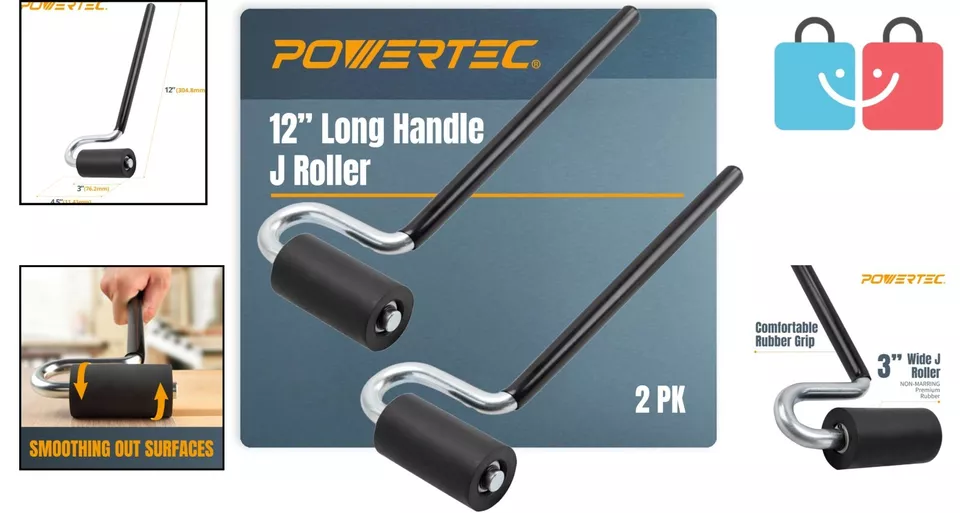 Instalación de laminado sin esfuerzo con herramienta de rodillo J de 12" - Juego de 2 paquetes para profesionales Foto 2 de 4