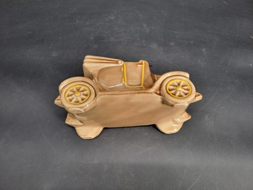 Vintage, Heavy Model T Planter Brown & Yellow Glazed 9.5" L X 4.75" T X 4.5" W - Picture 23 of 24