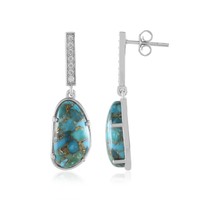 Cavill Ohrringe Blaue TüRkis 11,38Ct Sterlingsilber Platin Damen Echtschmuck