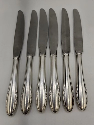 6 Gorham LYRIC 8-7/8" Dinner Knives Sterling Silver Hollow Handle Scrap or Not