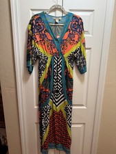 Flying Tomato Maxi Dress Multicolor Boho Plunge V Neck Hippie