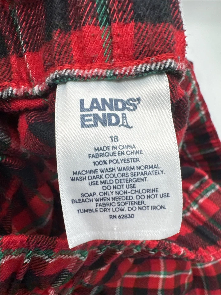 批量 Three Land’s End 男孩睡衣裤 红色格子 18 码 二手状况完好 31 英寸 内缝 — 第 4/4 张图片