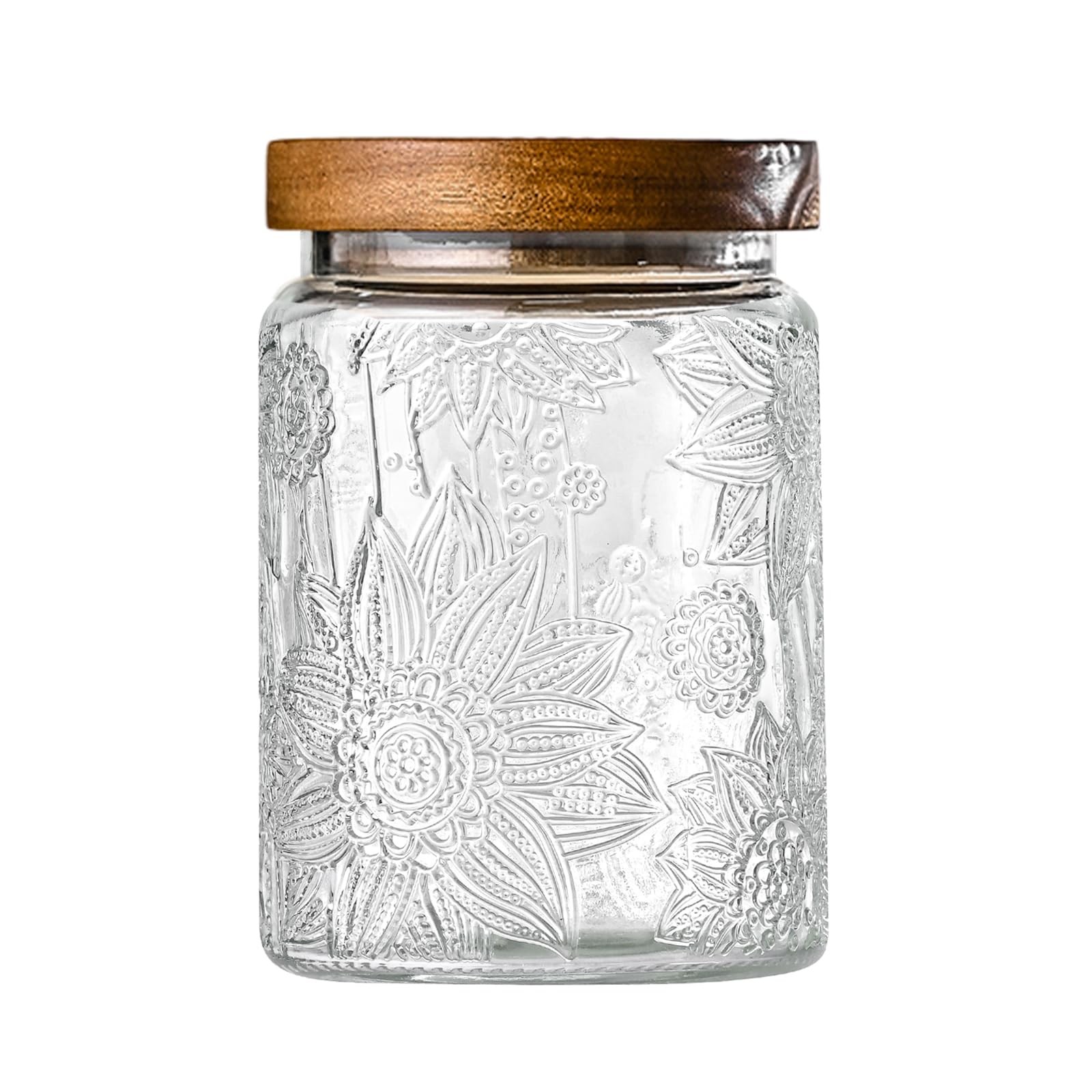 24oz Vintage Glass Canister With Lid Small Glass Jars Wide Mouth Mason Jars A...