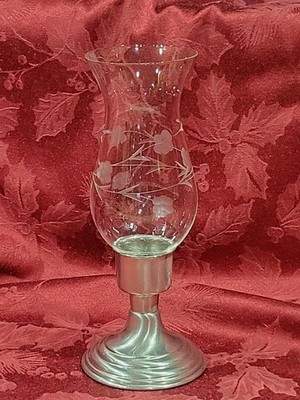 PREISNER PEWTER HURRICANE CANDLE LAMP 2551 