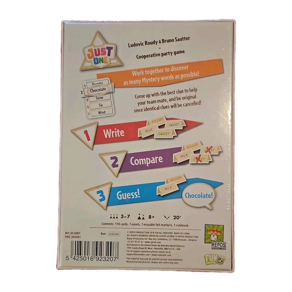 Just One Board Game (Sealed) – Cooperative Party Word Game, Ages 8+, 3-7 Players - Image 2 of 4