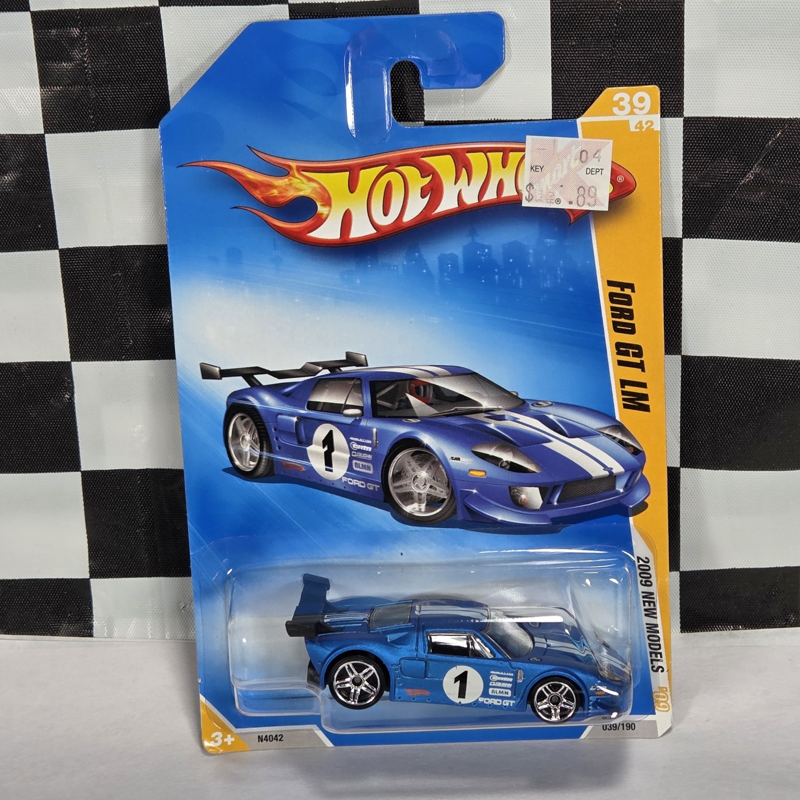 2009 Hot Wheels #39 New Models 39/42 FORD GT LM Blue Mtlfk w/Chrome Pr5 Spoke