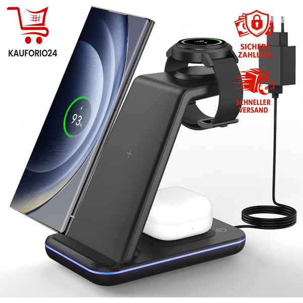 Induktive Ladestation 3 In 1 Wireless Charger FüR Galaxy S24-26 Watch Buds-image