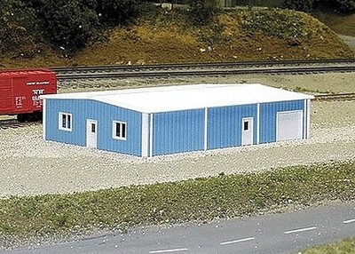 Pike-Stuff Multi-Purpose Building 40' x 60' (blue) - N Scale Model Railroad