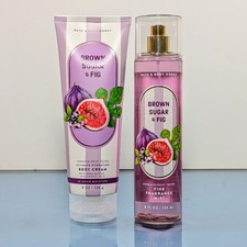 2 Pc Limited Edition Bath  Body Works Brown Sugar And Fig Fragrance Mist Cream