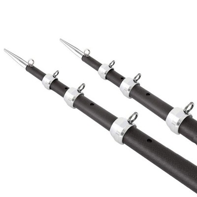 Tigress XD 3k Carbon Fiber Telescoping Outrigger Poles - 18 feet - Matte Black/