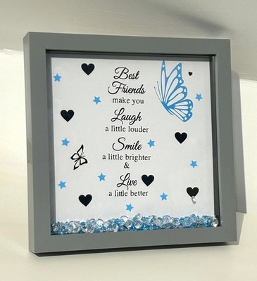 Gerahmter Vers für Freunde, perfektes Weihnachtsgeschenk ''Beste Freunde bringen zum Lachen''
