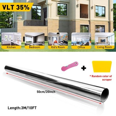 Uncut 20''x10FT Car Window Tint Film Roll with Shades 35% VLT Car , Home Silver