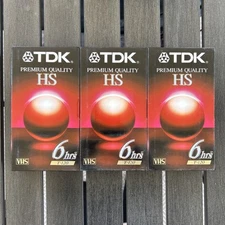 3 TDK T-120HS Premium Quality blank VHS Video Tapes NEW Sealed lot