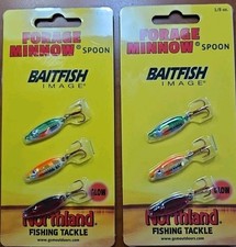 Northland Tackle Forage Minnow jigging spoon 1/8 oz. 2 Packs of 3 BAITFISH IMAGE