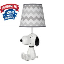 Lambs  Ivy Snoopy Lamp with Shade  Bulb - White/Black/Gray 14262665 Ship USA.