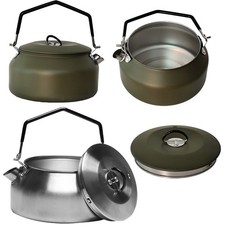 Teekessel Edelstahl 1L – Camping Outdoor Bushcraft – blank oder oliv wählbar