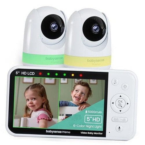 Prisma Baby Monitor with Camera and Audio, 5” HD Video Baby Monitor with 2