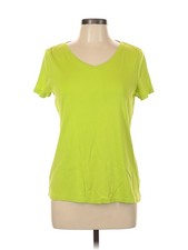 Talbots Women Green Short Sleeve T-Shirt L