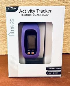 Crane Fitness Activité Tracker Purple Montre Étapes de la piste Calories Distance NIB
